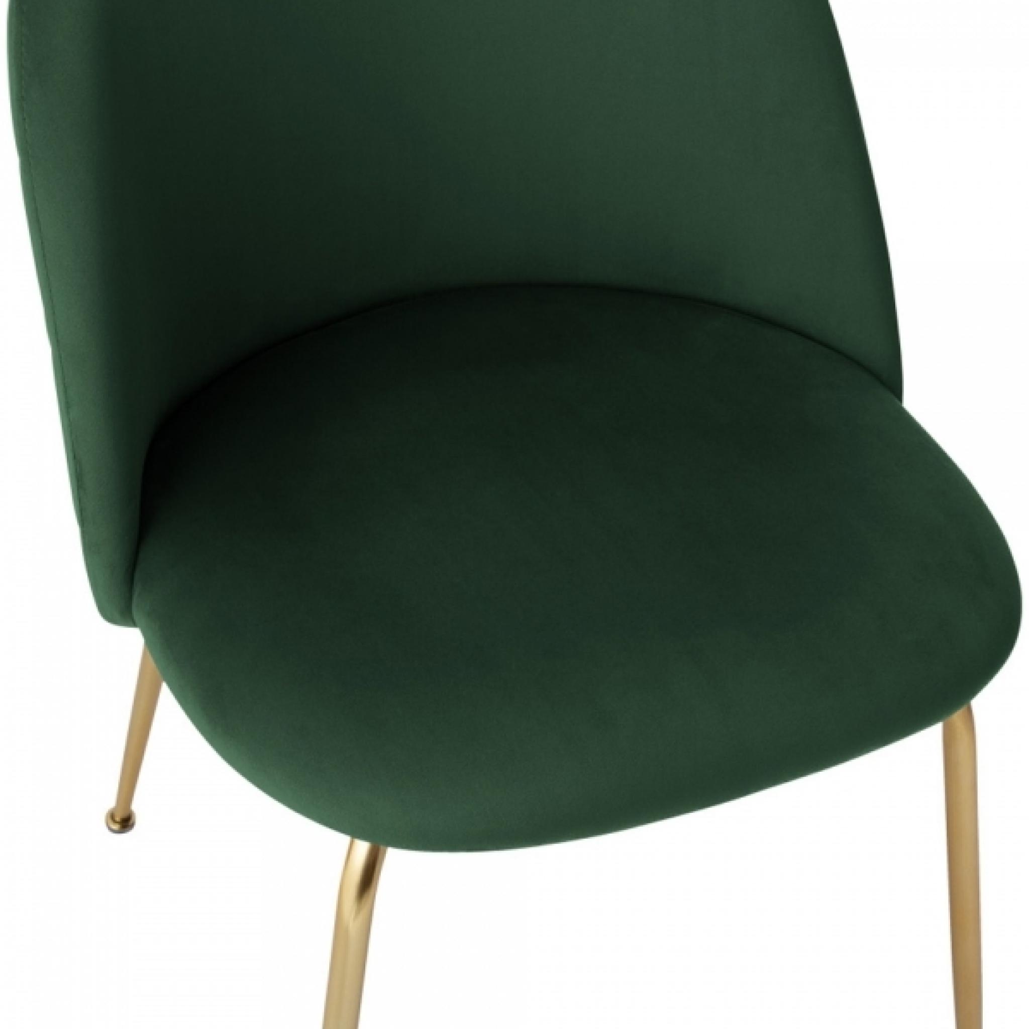 Forest green velvet dining chair